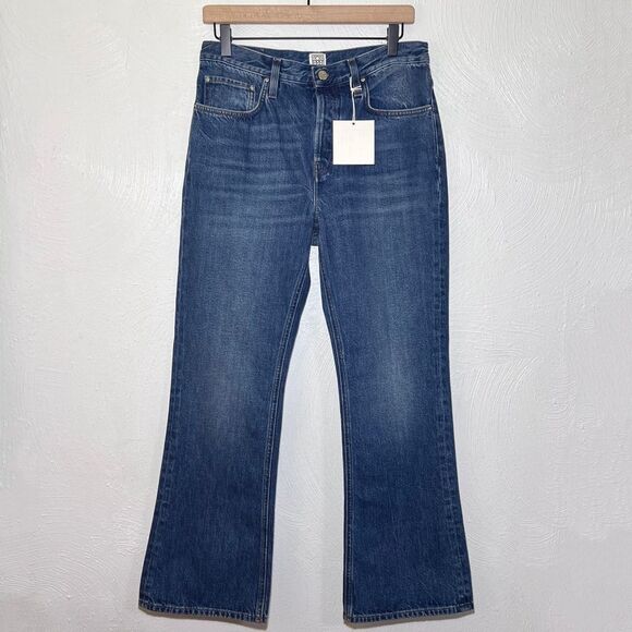 TOTEME Cropped Kick Denim in Mid Blue - Picture 2 of 8